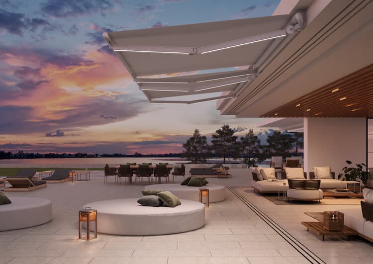 Lounge Markise mit LED Beleuchtung