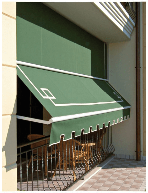 mit Ausfall Markise grün